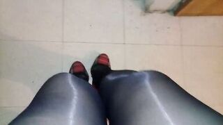 Shiny pantyhose ASMR and high heels - 10 image