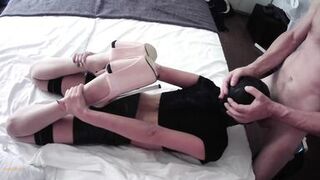 Hotel Room. she's Wearing High Heels and Stockings. Throated with no Mercy - 4 image