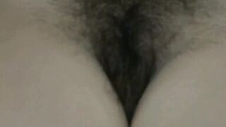 My wife is excited to show off her hairy pussy and jerk off - 4 image