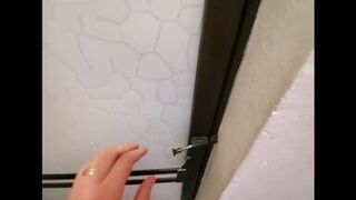 My Pregnant Ebony Latina Wife taking a Shower and Loves to be Watched - 1 image