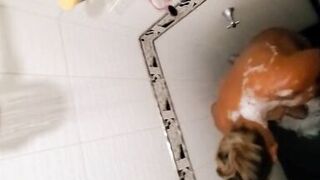 My Pregnant Ebony Latina Wife taking a Shower and Loves to be Watched - 10 image