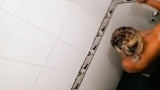 My Pregnant Ebony Latina Wife taking a Shower and Loves to be Watched - 5 image