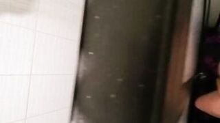 My Pregnant Ebony Latina Wife taking a Shower and Loves to be Watched - 7 image