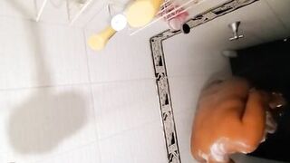 My Pregnant Ebony Latina Wife taking a Shower and Loves to be Watched - 8 image