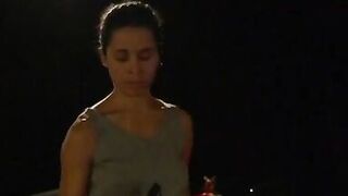 Micheline Torres makes her tits into a funny shape - 1 image