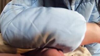 Milfycalla- a Lot of Cum on My New Sky Blue Down Jacket and White Pantyhose 179 Prev - 13 image