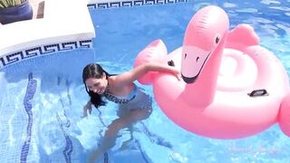 Auntjudys - Hot Spanish MILF Linda Del Sol Plays in the Pool - 4 image
