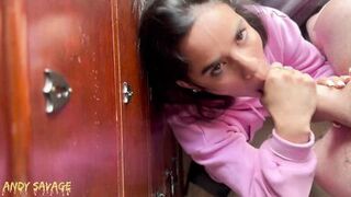 Happy Latina sucks white boyfriend cock for BIG FACIAL - 14 image