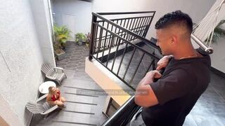 My stepmother is a blonde Colombian MILF who loves big cocks, I fuck her in interracial sex with my BBC, until creampie! David Bander and Karen Sleent - 3 image