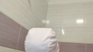 Sexy amateur wife shaves her hairy pussy. Hairy pussy wife, big ass, big tits. Sensual brunette hair, big tits, big ass - 15 image