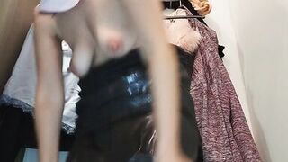 Naughty sexy milf tries on naked clothes. Latina hairy pussy tries on clothes in bed. - 11 image