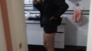 Beautiful stepmother dresses to go fuck, comes back and undresses, still aroused. - 3 image