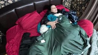 Several shiny down-jackets used for fucking and masturbating 267 - 12 image