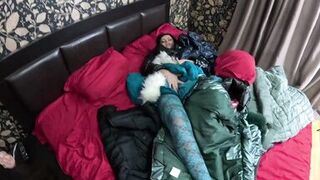 Several shiny down-jackets used for fucking and masturbating 267 - 14 image