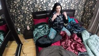 Several shiny down-jackets used for fucking and masturbating 267 - 4 image