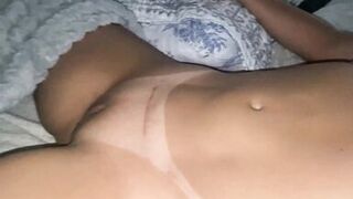 My stepmom's beautiful tanned pussy lets me touch her - 11 image