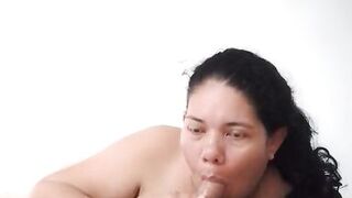 Beautiful girl sucking deep throat submissive Latina - 6 image