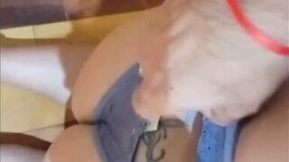 Latina slut sucking a big cock and ends up on 4 very hard - 5 image