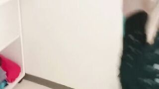 spying on stepmother while she cleans the house, brunette, Latina, big ass, busty. - 10 image