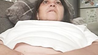 The neighbor looks at me as I rest and touches my pussy - 10 image