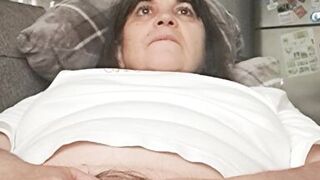 The neighbor looks at me as I rest and touches my pussy - 11 image