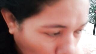 Beautiful neighbor sucking rich deep throat - 11 image