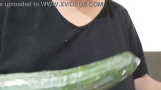 Watch Karmica, the chubby Filipina, pleasure herself with a cucumber and hairy pussy - 11 image