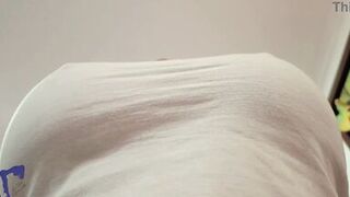 AlinaVelvet, the curvy Latina MILF, pleasures herself before riding her neighbor's hard cock and taking a warm load in her mouth - 6 image