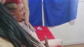 La Potra Aleja, Zamira Culona & Izoka1 team up for steamy homemade threesome action! - 3 image