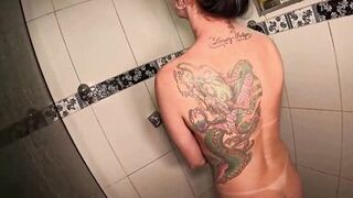 Maya, Bia, Binho & Mannu's steamy shower fun with their shaved pussies - 3 image