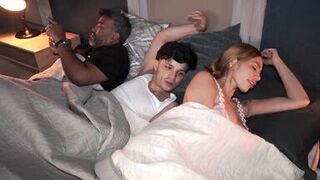 Stepson pounds Angel Cruz & Anai Loves while stepmom's away - Cuckold hubby watches in awe!