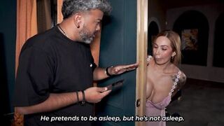 Stepson pounds Angel Cruz & Anai Loves while stepmom's away - Cuckold hubby watches in awe! - 12 image