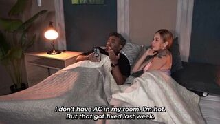 Stepson pounds Angel Cruz & Anai Loves while stepmom's away - Cuckold hubby watches in awe! - 2 image