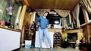 Watch MilfyCalla's wet cameltoe and jean-clad pussy in action with The Bad Guy - 2 image
