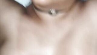 Watch Mamba Negra's massive natural tits bounce as she rides her man's hard cock with her favorite toy - 15 image