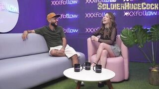 Dani Ortiz, ZamanthaLopez & soldierhugecock go wild with massive cock in the studio - 2 image