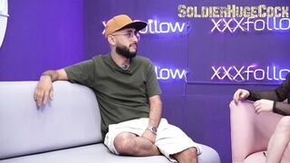 Dani Ortiz, ZamanthaLopez & soldierhugecock go wild with massive cock in the studio - 4 image