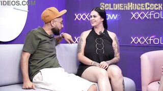 Dani Ortiz, ZamanthaLopez & soldierhugecock go wild with massive cock in the studio - 9 image